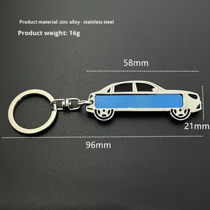 Porte-clés personnalisé en forme de voiture avec logo, plaque d'immatriculation, clé de voiture, en métal, en acier inoxydable, petite plaque d'immatriculation - Product Image 2