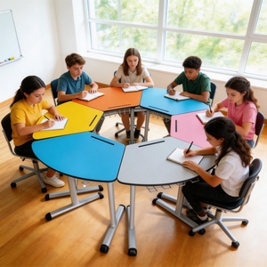 Plateaux de <span class=keywords><strong>table</strong></span> HPL personnalisés de haute qualité, modernes, pour l'extérieur, la restauration et l'hôtellerie, avec motif marbre et grain de bois - Product Image 6
