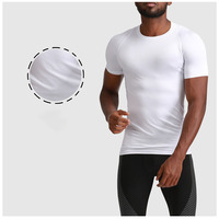 Impresión de alta calidad para hombre gráfico 95 algodón 5 Spandex camisetas de compresión elastano estiramiento transpirable gimnasio Camiseta de manga corta