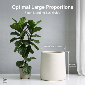 Pot de fleurs <span class=keywords><strong>en</strong></span> ciment mat lisse minimaliste moderne, pot architectural <span class=keywords><strong>en</strong></span> béton blanc cassé de style nordique, <span class=keywords><strong>grand</strong></span> modèle sur pied - Product Image 6