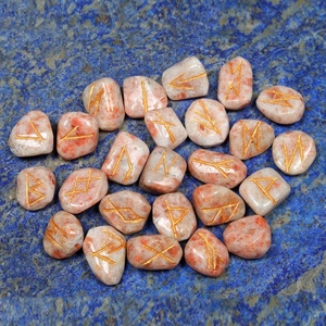 Orange Selenite Tumbled Rune Stones <b>Set</b> - Product Image 1