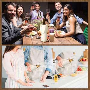 Sacs à vin en toile personnalisables par sublimation, réutilisables et lavables, avec poignée, pour bouteilles et cadeaux - Product Image 4