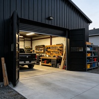 Bâtiment combiné d'atelier et de garage en acier robuste