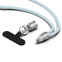 Morandi Longe monobloc en silicone souple USB Type C à L 60W PD Câble de données de charge rapide Sangle transversale pour téléphone portable