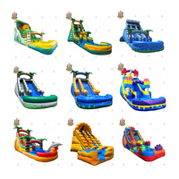 Grand toboggan gonflable commercial, toboggan aquatique gonflable géant pour adultes