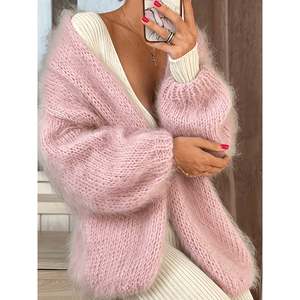 Fuzzy Longline <b>Cardigan</b> Light Blue Women's <b>Cardigan</b> - Product Image 6