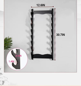Support mural pour épées, présentoir en bois à 8 niveaux pour l'épée, le katana, le wakizashi, et le <span class=keywords><strong>rangement</strong></span> de flûtes ou de cannes à pêche - Product Image 6