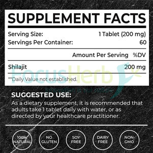 Focusherb 100% Pure Supplément Himalayen 500Mg 60/90/120 Shilajit Comprimés Riche en Acide Fulvique - Product Image 5