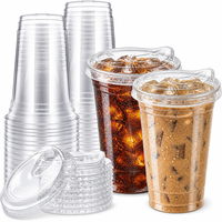 Fabricant professionnel de gobelets en plastique jetables transparents à fond rond de 98 mm avec logo personnalisé pour bubble tea, matcha, smoothie