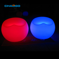 Meubles de bar et de salon portables, chaise en forme de pomme illuminée à LED, changeant de couleur, pour l'intérieur et l'extérieur, tabouret en forme de pomme, chaise en forme de boule LED
