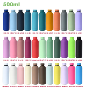 Bouteille d'eau isotherme portable en acier inoxydable de 500 ml avec couvercle en bois, personnalisable avec logo, multicolore, populaire, pour le sport et les voyages, vente en gros - Product Image 2