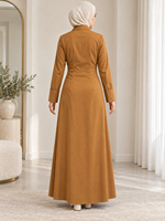 EVE015 Robe longue plissée en tissu d'hiver de haute qualité, vêtements musulmans islamiques haut de gamme, hijabs, style décontracté, quotidien