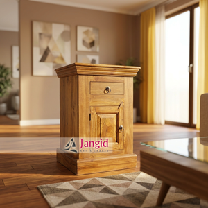 Tables de chevet en bois massif de manguier, mini armoire, table d'appoint de lit, meubles de chambre à coucher faits à la main pour salon, hôtel, ferme - Product Image 5