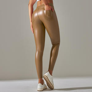 Shorts de Cintura Alta para Mujer, Cintura Elástica con Control de Abdomen, Cierre de Cintura Media, Ecológicos, Transpirables, de Poliéster/Nailon - Product Image 4