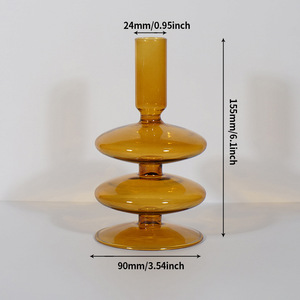 Vintage Kreativer Kerzenständer aus Hochwertigem Borosilikatglas, Schlicht Modern Unregelmäßig für Wohnzimmer und Esstisch - Product Image 6