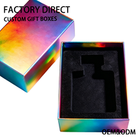 Boîte cadeau de luxe en carton rigide avec couvercle et base, personnalisée avec logo haut de gamme, pour emballage de flacon de parfum avec insert.