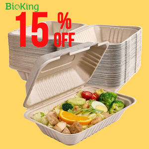 Boîte de restauration rapide à clapet biodégradable à emporter sans PFAS 9x6 jetable canne à sucre bagasse à clapet DDP USA - Product Image 2