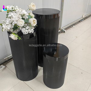 LEDA Factory Price Black Metal Plinth <b>Set</b> Of 3 <b>Cake</b> <b>Stand</b> Round Pedestal <b>Cake</b> <b>Stand</b> for Events Decor - Product Image 3