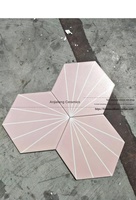 Carrelage en céramique hexagonal en gros, rose, vert foncé, rayé, antidérapant, 8 mm d'épaisseur, carrelage pour sol et mur, cuisine, salle de bain, salon