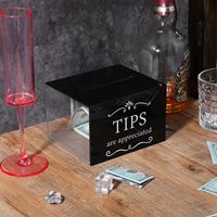 Boîte de rangement moderne en acrylique personnalisée avec serrure, service de découpe, légère, pour dons, tips, restaurants, bars