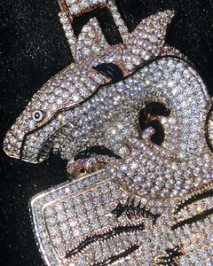 Starspire Jewels, pendentif de luxe sur mesure en argent 925 plaqué or rose, avec moissanite taille émeraude, style hip-hop, pour hommes et femmes - Product Image 5