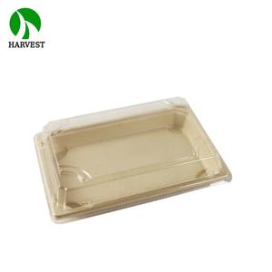 Papier de bagasse de canne à sucre sulfurisé étanche pâte à papier non blanchie boîte <span class=keywords><strong>Maki</strong></span> jetable 100% <span class=keywords><strong>plateau</strong></span> à <span class=keywords><strong>sushi</strong></span> en pâte compostable - Product Image 3