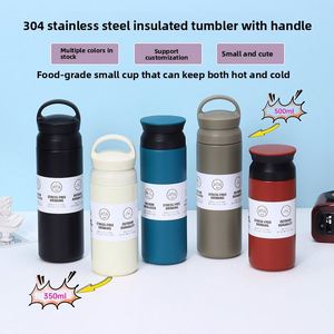 Japanese-style 304 Stainless Steel element <b>Cup</b> Double-layer Vacuum Flat-lid Insulated <b>Cup</b> Portable Mini Frosted <b>Cup</b> - Product Image 2