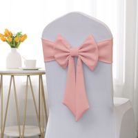 Foulards de chaise de mariage jaunes épais et élastiques, décorations de fête, grand nœud extensible, sangle de dossier de siège gratuite, décoration de mariage