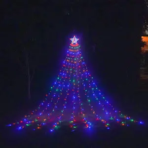 Lumières de cascade de noël 350 LED étoile suspendue fée arbre lumières extérieur décoration de noël rideaux lumière