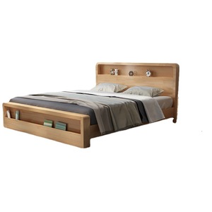 Dazhang Jiaju Nordic Modern Solid Wood Bed 1.8m/1.5m High Box Storage Double Bed Natural Wood Color Bedroom Furniture - Product Image 4