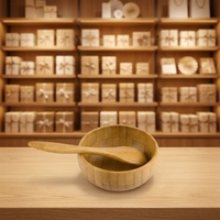 Bol et cuillère écologiques en bambou naturel pour mélanger les masques faciaux, kit d'outils de beauté pour la préparation de masques en poudre et l'application de maquillage DIY
