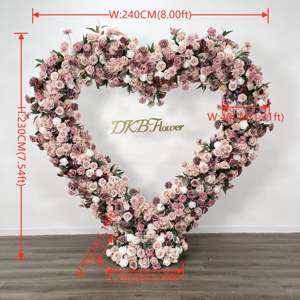 Venta al por mayor Corazón artificial Flor Ach Set Arco de flores de seda Arco de flores artificiales de boda - Product Image 2