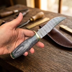 Handcrafted Industrial Grade Damascus Steel Fixed Blade Hunter/Camping Knife Wood Handle <b>Drop</b> Point Straight Edge 20 CM - Product Image 2