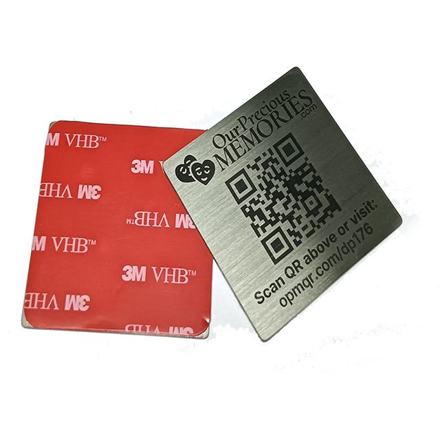 Custom Aluminum Engrave Barcode Plates Metal Brand Nameplate Raised Metal QR Code Logo Plates