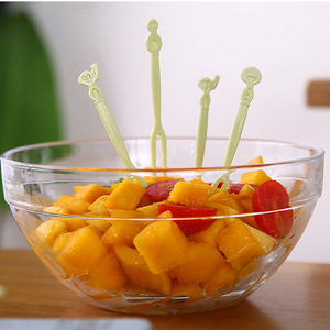 Fruit <b>fork</b> set, disposable plastic two-pronged <b>forks</b>, suitable for home use, for eating fruit, cakes, <b>desserts</b>, and snacks. - Product Image 2