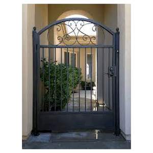 Puerta de Hierro Forjado <span class=keywords><strong>Prima</strong></span> con Diseño de Hojas y Enredaderas y Vidrio Templado Transparente para una Entrada Elegante al Hogar - Product Image 4