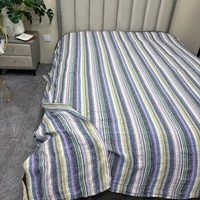 Draps de lit en chanvre rayés simples, teints en fil, imprimés à la teinture réactive pour usage domestique