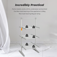 Séchoir à linge chauffant pliable EVIA EV-300-1 à 3 niveaux pour la maison