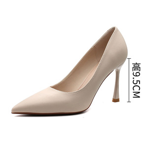 Zapatos de tacón de aguja sin cordones puntiagudos hechos a mano de alta calidad importados/de cuero con punta cerrada para mujer - Product Image 4