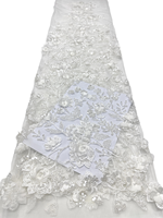 NI.AI 2026 Tissu en dentelle française en tulle brodé de perles et de sequins écologiques, tissu de luxe africain en dentelle à sequins lourds pour robe