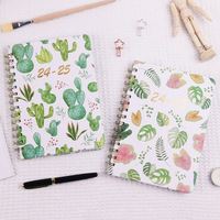 Carnet de planification quotidienne A5 exécutif 2025 à spirale avec couverture florale, agenda hebdomadaire et mensuel, personnalisable, haute qualité, vente en gros