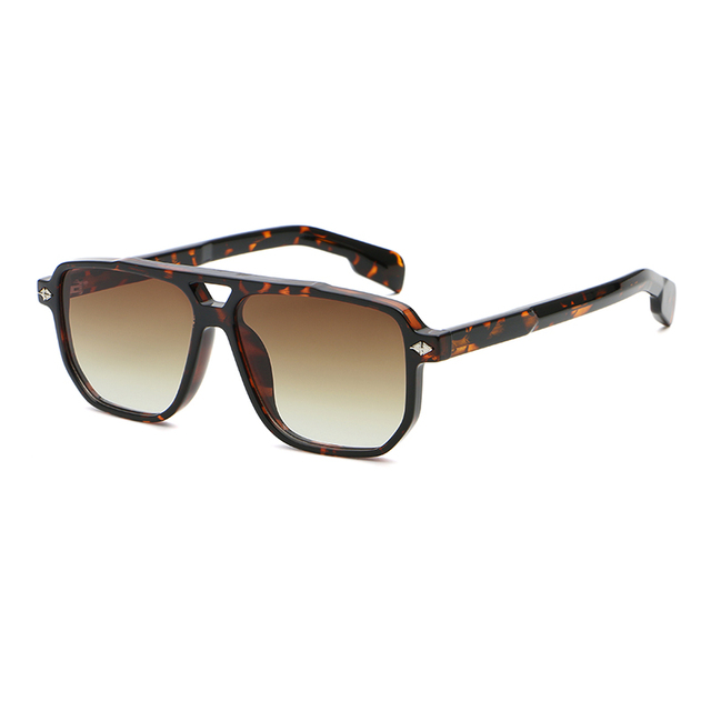 Unisex Fashion Forward Double Bridge Square Anti-Scratch Comfort High Quality UV400 Protection Sunglasses