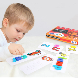 Gioco di Ortografia per Asilo, Giocattolo Educativo in Legno per l'Apprendimento dell'Inglese, <span class=keywords><strong>Puzzle</strong></span> Colorato dell'Alfabeto con Animali per Bambini - Product Image 4