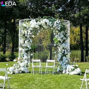 Arche de mariage LEDA en métal, cadre pour cérémonie de mariage, toile de fond de scène pour fête, décoration de célébration - Product Image 1