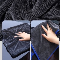 Serviette microfibre à boucles torsadées sans bords, absorbante, séchage rapide, 1200gsm 1400gsm, pour lavage, entretien et detailing automobile