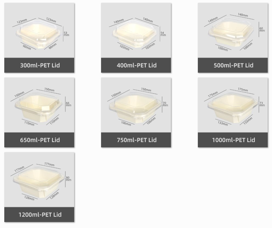 ชามสี่เหลี่ยมสีขาว + ฝาสัตว์เลี้ยง