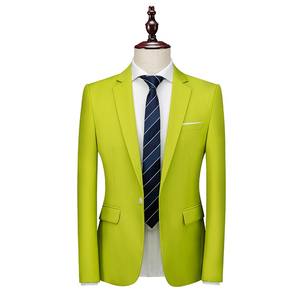 Clásico Primavera Otoño Estilo de negocios Punto Prom Novio Esmoquin Terno Masculino Tallas grandes Sólido <span class=keywords><strong>Color</strong></span> puro Chaqueta Traje - Product Image 5