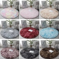 Teppich Batik-Look Langflor Dicker Runder Teppich Wohnzimmer Couchtisch-Matte Runde Tischmatte Wohnzimmer Hängekorb-Teppich