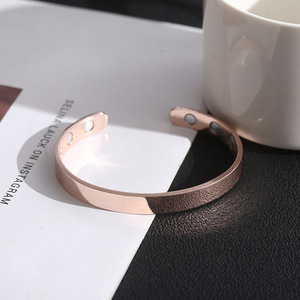 Magnetic <b>Bracelet</b> Rose Gold Open Cuff Unisex Jewelry For Men And Women - Product Image 2