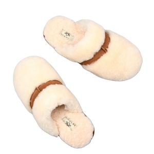 Pantoufles pelucheuses en <span class=keywords><strong>peau</strong></span> de <span class=keywords><strong>mouton</strong></span> véritable en laine, chaussure d'intérieur doux et pelucheuse, de maison, - Product Image 2